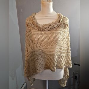 Chico's Crotchet Versatile Tan Pancho